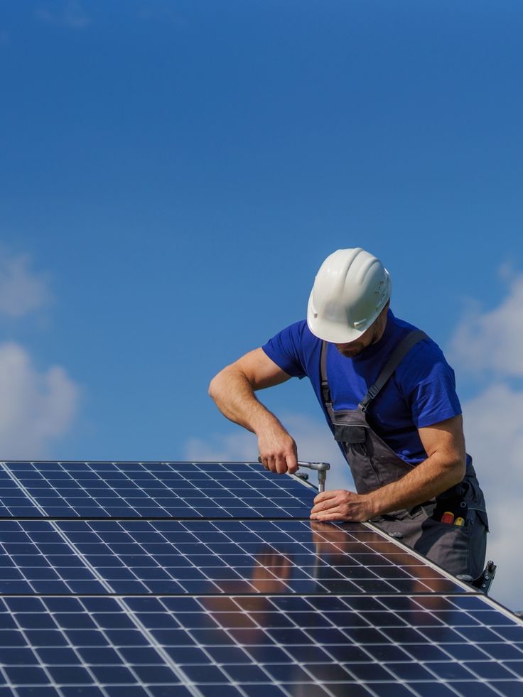 Expansive solar panel farm generating renewable energy under the sun